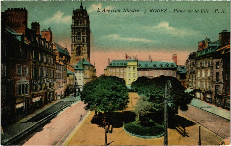Carte postale ancienne Rodez - Place de la Cite à Rodez