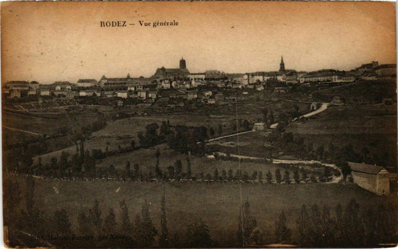 Carte postale ancienne Rodez - Vue générale à Rodez