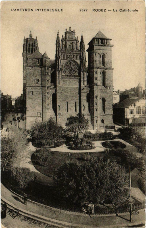 Carte postale ancienne Rodez - La Cathédrale à Rodez