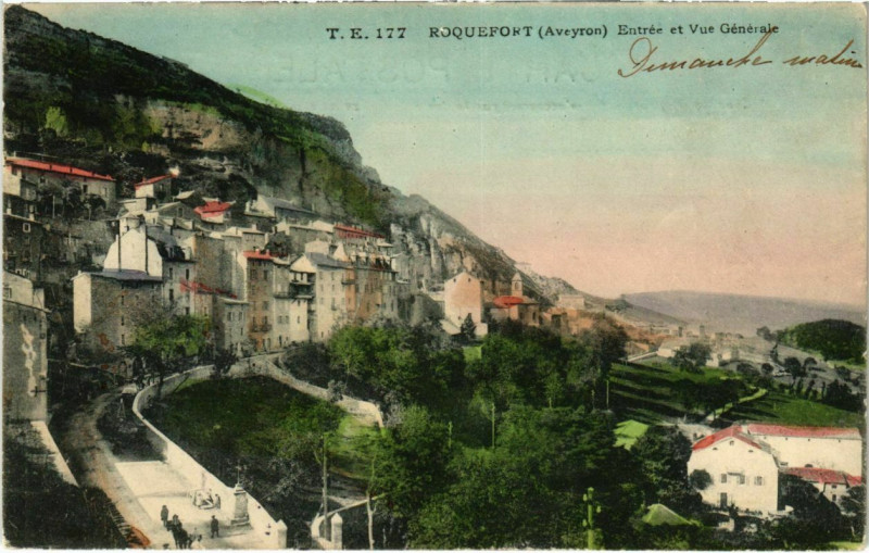 Carte postale ancienne Roquefort - Entree et Vue générale