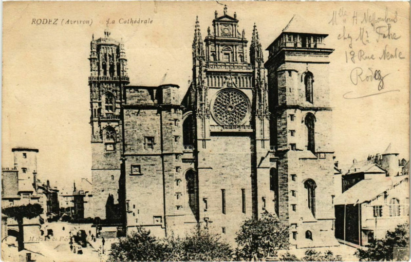 Carte postale ancienne Rodez - La Cathédrale à Rodez