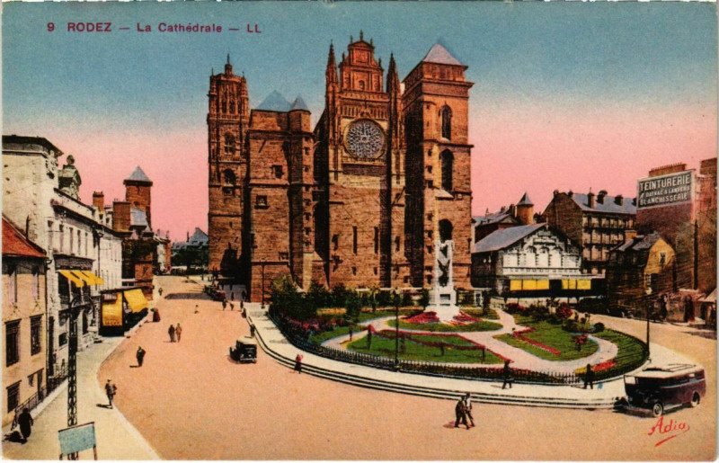 Carte postale ancienne Rodez - La Cathédrale à Rodez