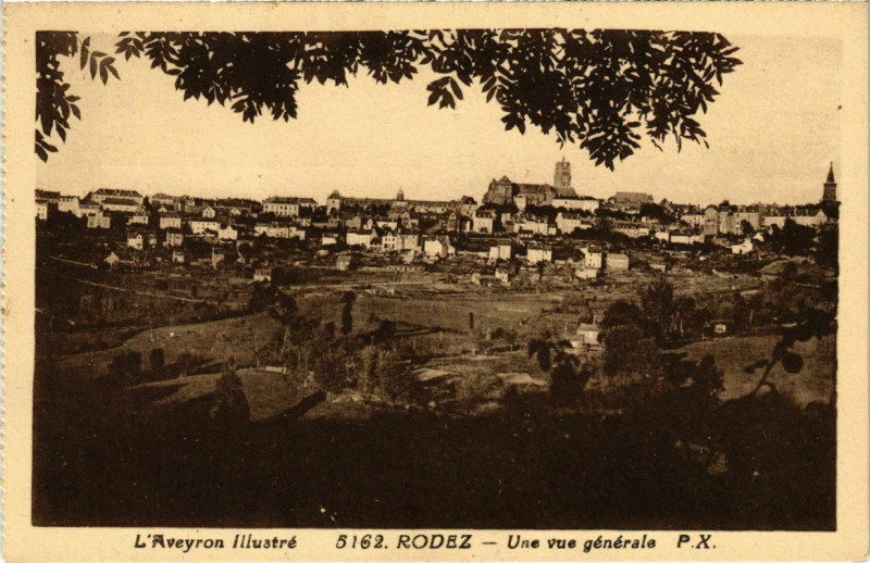 Carte postale ancienne Rodez - Une vue générale à Rodez
