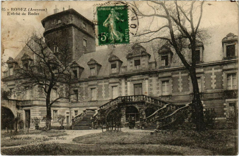 Carte postale ancienne Rodez - Eveche de Rodez à Rodez