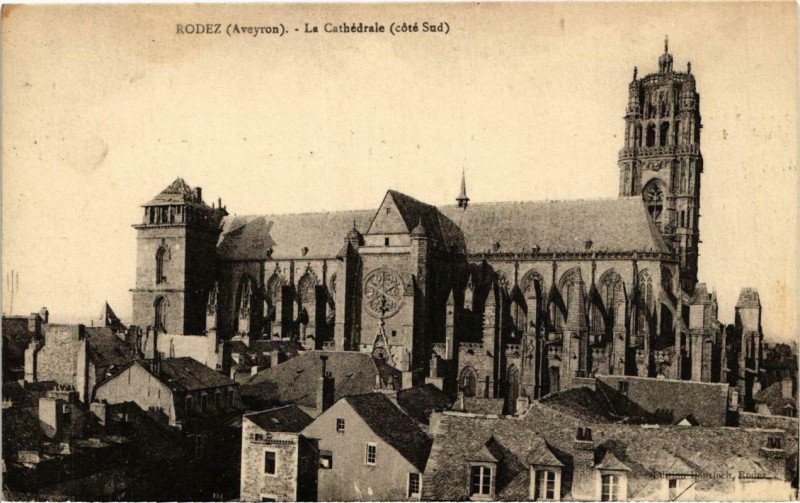Carte postale ancienne Rodez - La Cathédrale à Rodez