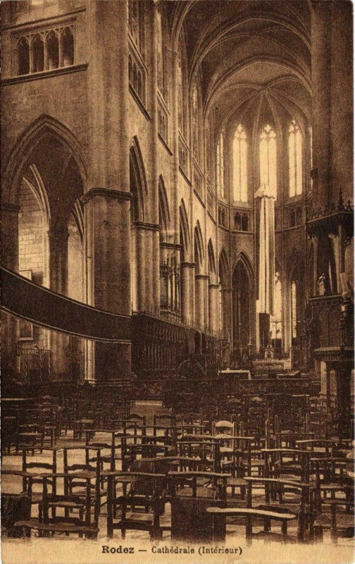 Carte postale ancienne Rodez - Cathédrale à Rodez