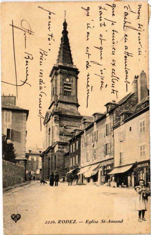 Carte postale ancienne Rodez - Eglise Saint-Amand à Rodez