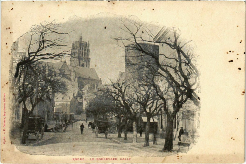 Carte postale ancienne Rodez - Le Boulevard Gally à Rodez