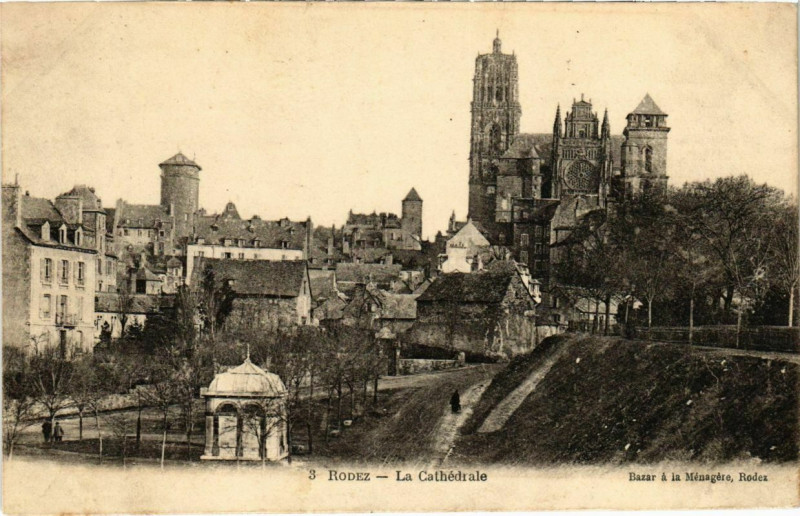 Carte postale ancienne Rodez - La Cathédrale à Rodez
