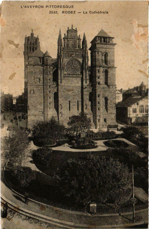 Carte postale ancienne Rodez - La Cathédrale à Rodez