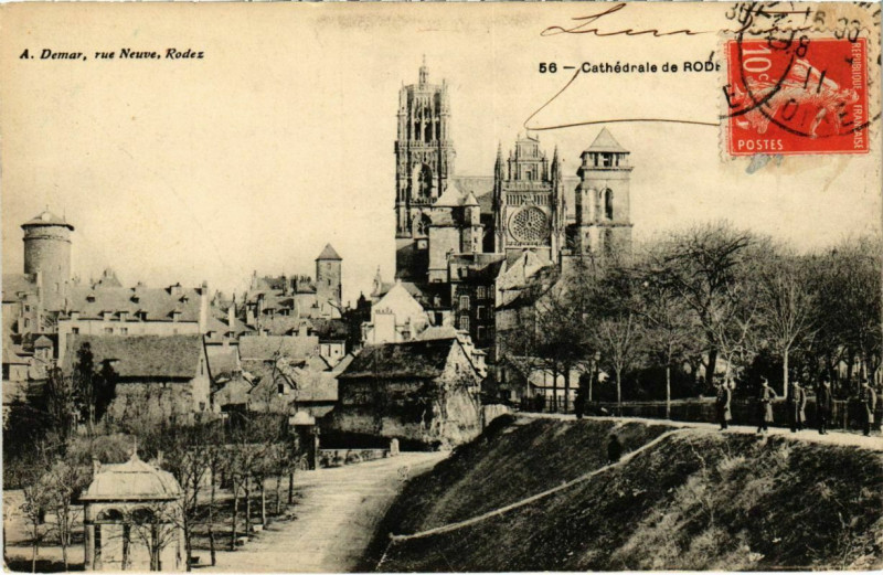 Carte postale ancienne Cathédrale de Rodez à Rodez