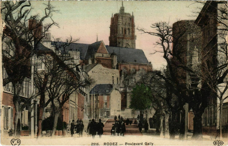 Carte postale ancienne Rodez - Boulevard Gally à Rodez