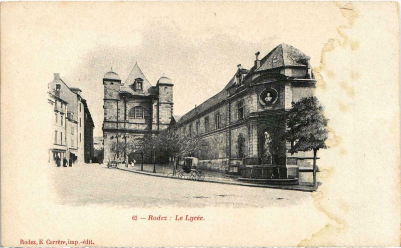 Carte postale ancienne Rodez - Le Lycee à Rodez