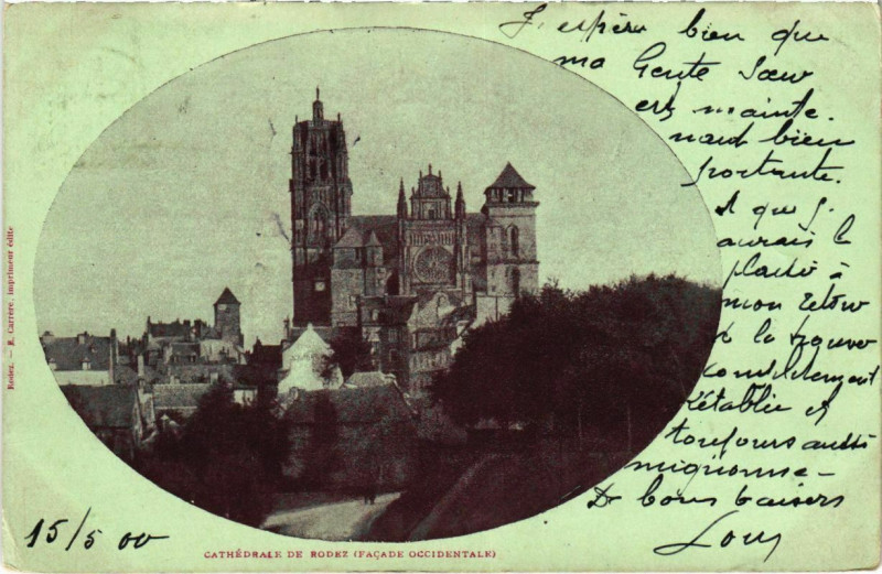 Carte postale ancienne Cathédrale de Rodez à Rodez