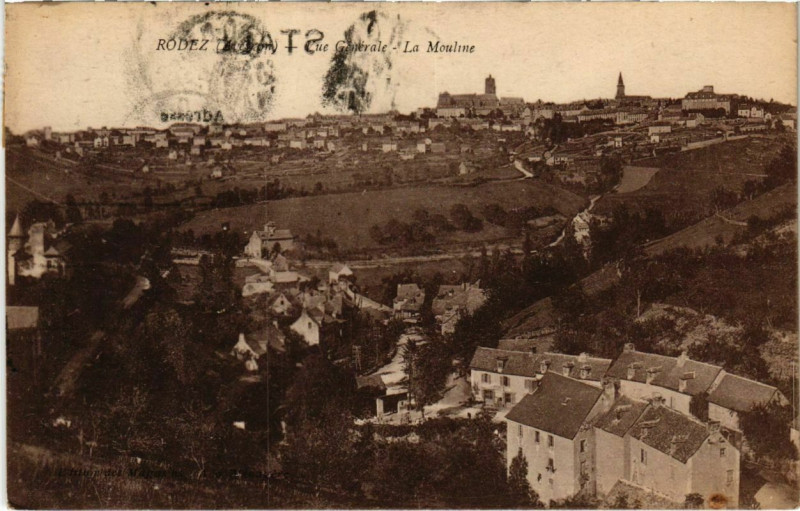 Carte postale ancienne Rodez - Vue générale à Rodez