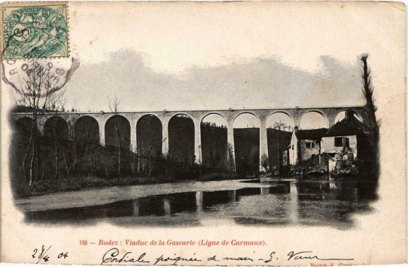 Carte postale ancienne Rodez - Viaduc de la Gascarie à Rodez