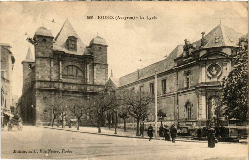 Carte postale ancienne Rodez - Le Lycee à Rodez