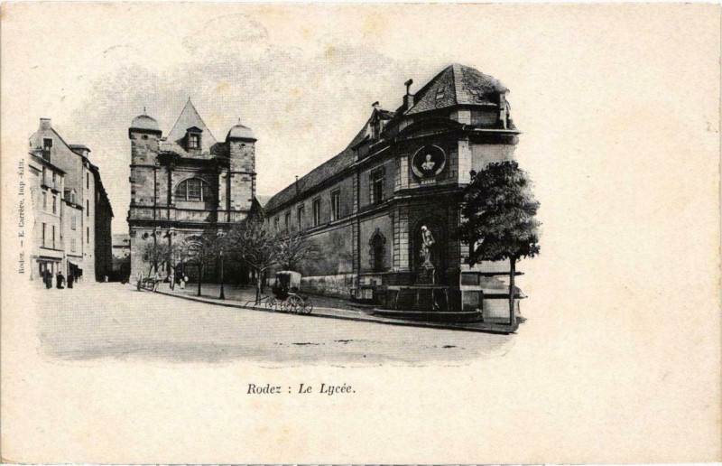 Carte postale ancienne Rodez - Le Lycee à Rodez