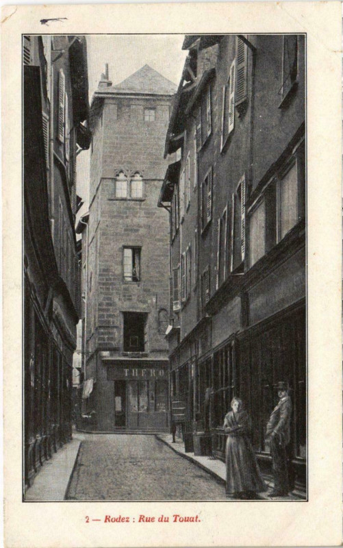 Carte postale ancienne Rodez - Rue du Touat à Rodez