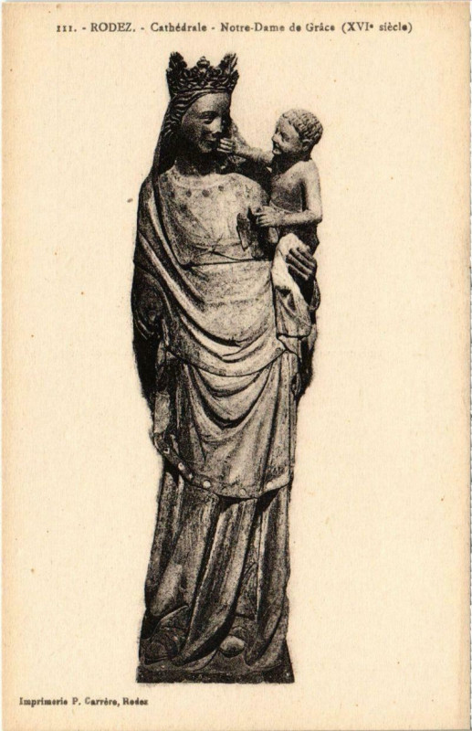 Carte postale ancienne Rodez - Cathédrale à Rodez