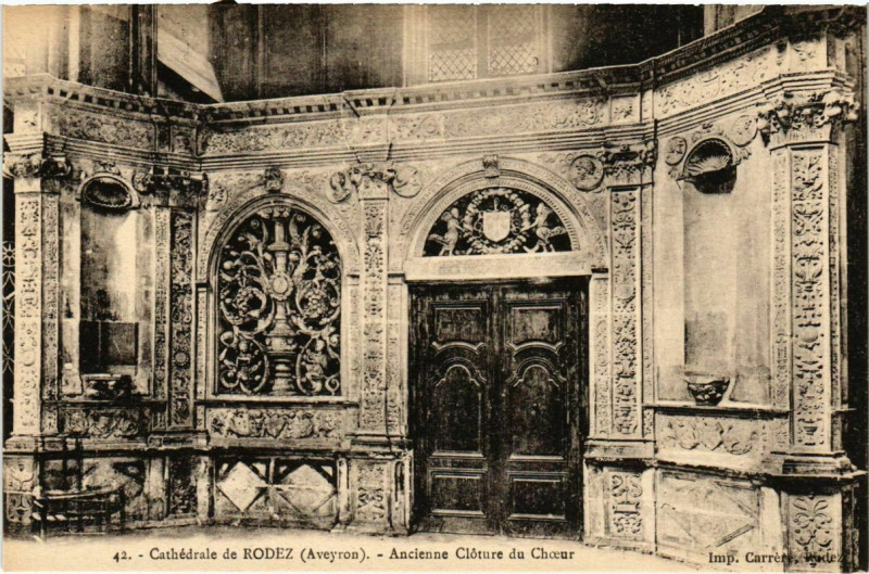 Carte postale ancienne Cathédral de Rodez - Ancienne Cloture du Choeur à Rodez