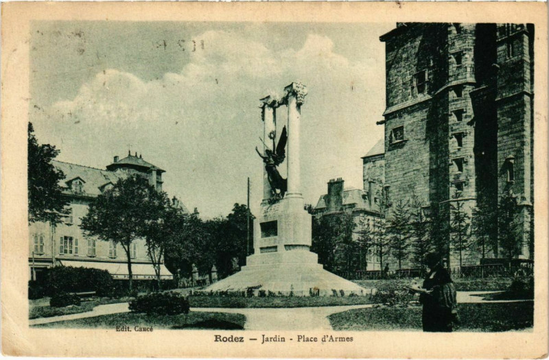 Carte postale ancienne Rodez - Jardin à Rodez