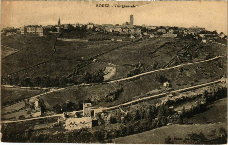 Carte postale ancienne Rodez - Vue générale à Rodez