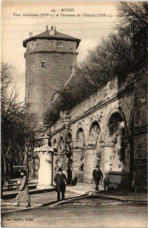 Carte postale ancienne Rodez - Tour Corbieres à Rodez