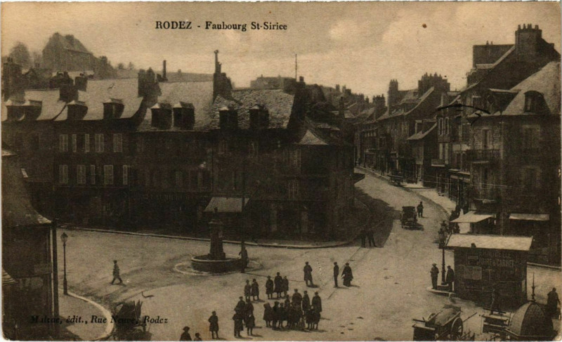Carte postale ancienne Rodez - Faubourg Saint-Sirice à Rodez