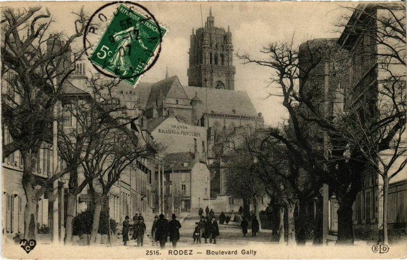 Carte postale ancienne Rodez - Boulevard Gally à Rodez