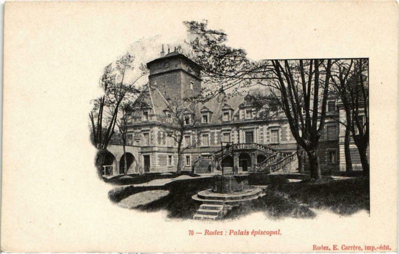 Carte postale ancienne Rodez - Palais episcopal à Rodez