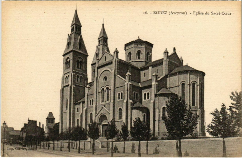 Carte postale ancienne Rodez - Eglise du Sacre-Coeur à Rodez