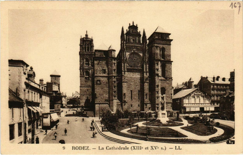 Carte postale ancienne Rodez - La Cathédrale à Rodez