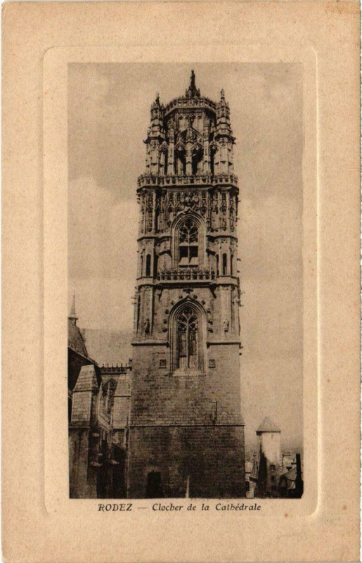 Carte postale ancienne Rodez - Clocher de la Cathédrale à Rodez