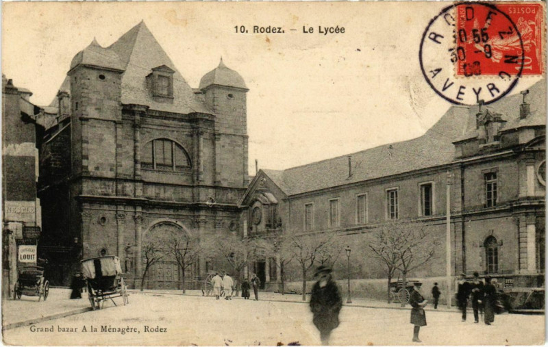 Carte postale ancienne Rodez - Le Lycee à Rodez