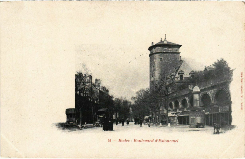 Carte postale ancienne Rodez - Boulevard d'Estournel à Rodez