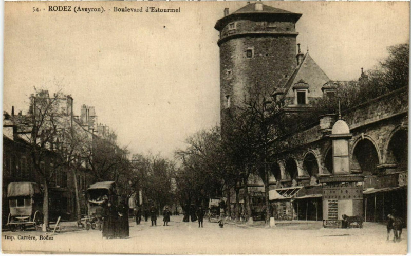 Carte postale ancienne Rodez - Boulevard d'Estourmel à Rodez