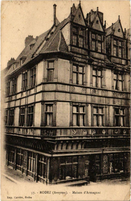 Carte postale ancienne Rodez - Maison d'Armagnaz à Rodez