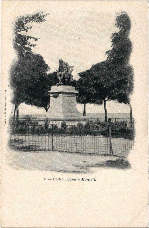 Carte postale ancienne Rodez - Square Monteil à Rodez