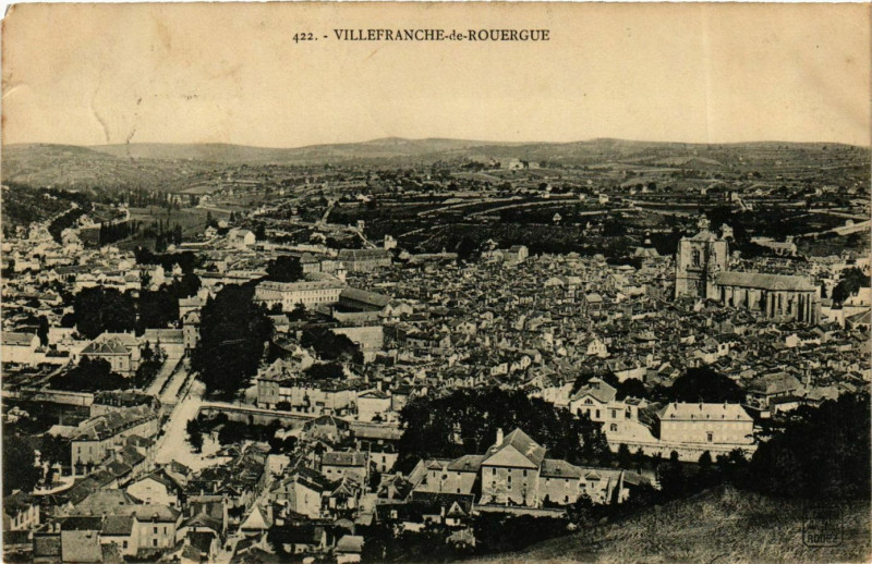 Carte postale ancienne Aveyron Villefranche-de-Rouergue à Villefranche-de-Rouergue