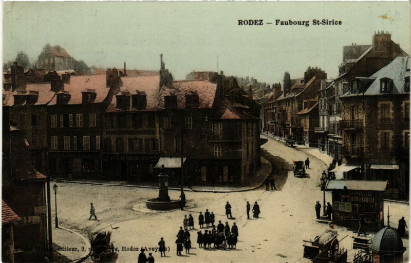 Carte postale ancienne Rodez - Faubourg Saint-Sirice à Rodez