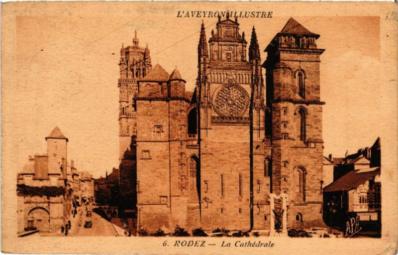 Carte postale ancienne Rodez - La Cathédrale à Rodez
