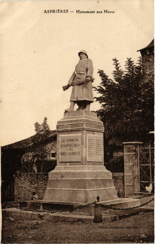 Carte postale ancienne Aspieres - Monument aux Morts