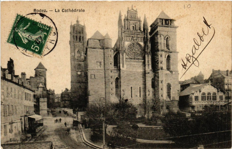 Carte postale ancienne Rodez - La Cathédrale à Rodez