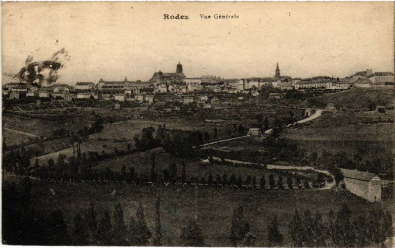 Carte postale ancienne Rodez - Vue générale à Rodez