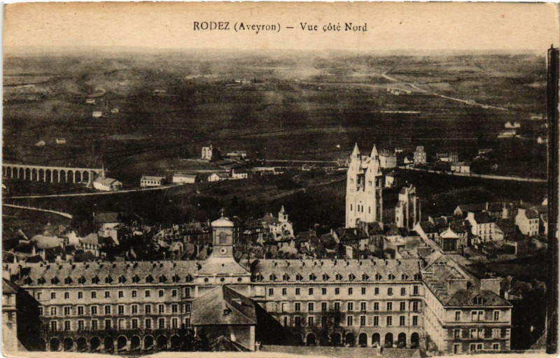 Carte postale ancienne Rodez - Vue cote Nord à Rodez