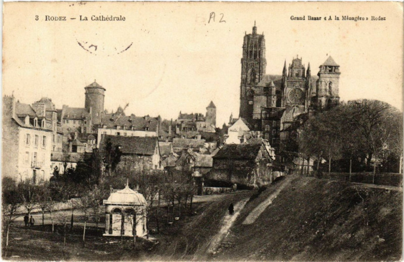 Carte postale ancienne Rodez - La Cathédrale à Rodez