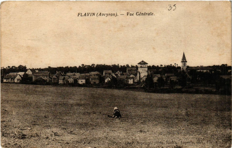 Carte postale ancienne Flavin - Vue générale à Flavin