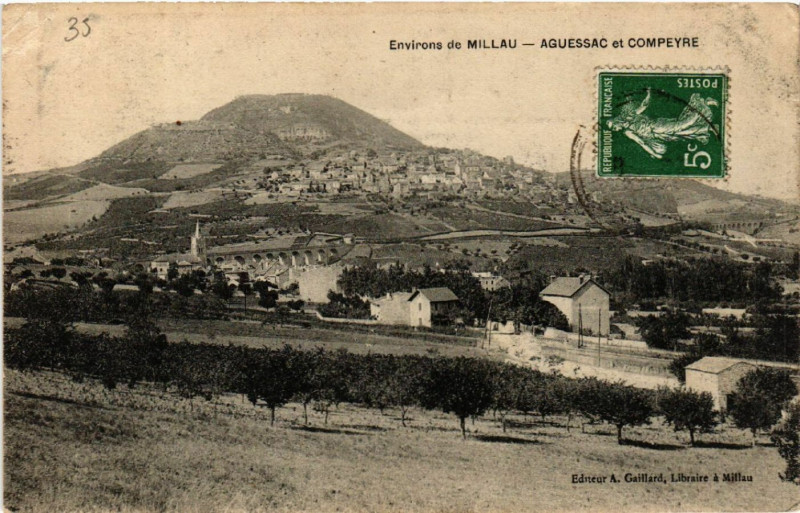 Carte postale ancienne Environs de Millau - Aguessac et Compeyre à Millau