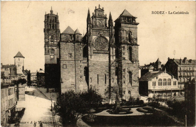 Carte postale ancienne Rodez - La Cathédrale à Rodez